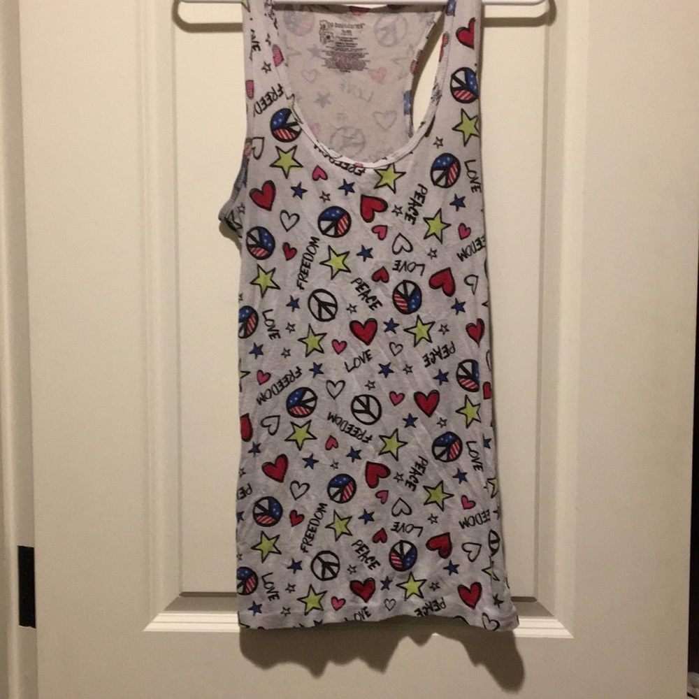 No Boundaries girls peace freedom hearts love stars graphic Tank Top XL (15-17)